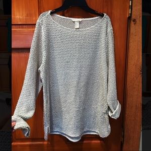 H&M Bock And White Crew Neck Sweater